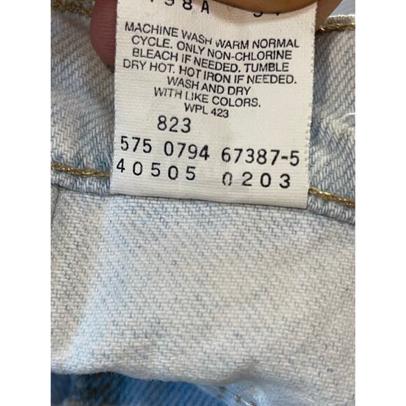 Mens VTG Levi's 505 Orange‎ Tab Bleach Wash Regular Fit Straight Leg Jeans W36 - Picture 5 of 11